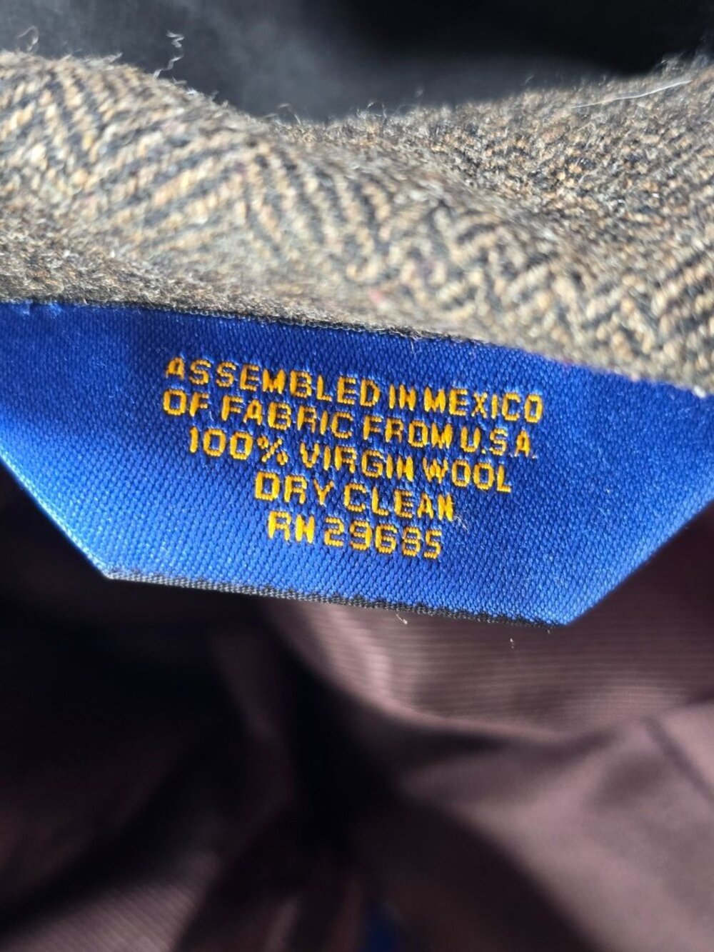 Pendleton Mens Wool Brown Herringbone Western Blazer Size 48 - Picture 5 of 9